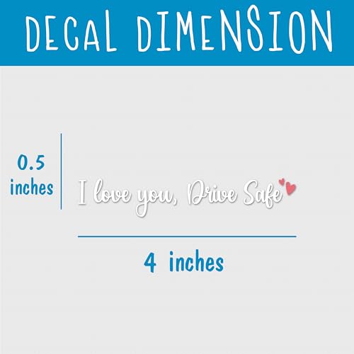 Image of Set 3Pcs I Love You Drive Safe Mirror Decal Inspirational Safety Decals Lover Positive Water Bottle Laptop Stickers Vinyl Waterproof 4x0.5 Inch Car Decals Gift for Girl Mom Dad Friend