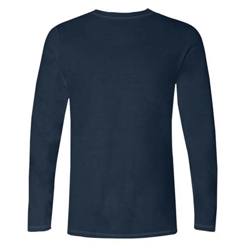 Long Sleeve T Shirt Men Trendy Round Neck Fall Tee Tops Casual Solid Color Classic T-Shirts 2024 Fall Shirts Tee3