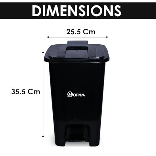 Image of mofna Bio Medical Plastic Pedal Dustbin, Plastic Pedal Dustbin, Bio Medical Waste Bin Garbage Waste Dustbin For Home,College And School,Organisation,Malls And Restaurant (15 Liter, Black)