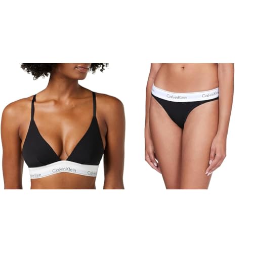 Calvin Klein Triangel-BHS Schwarz L Stringtangas Schwarz L
