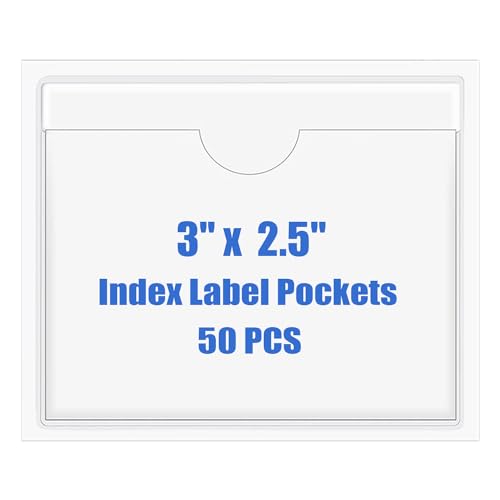 Pochettes autocollantes en plastique transparent 7,6x6,3cm pour rangement fiches