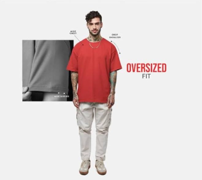 Image of Ajith Kumar Racing Theme Oversized T-Shirt, Red, AK Racing Graphic Print