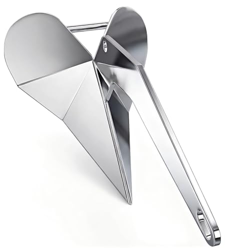 CORDUN Delta Anchor 316 Stainless Steel Boat Anchor Triangular Wing Style Plow Anchor for Pontoon Beach Fishing Boats Sailboat 11lb/5KG for Boats Up to 28 FT