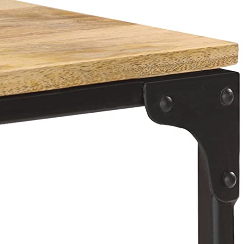 Table basse 90x30x40 cm gain de place en bois de manguier massif - 7