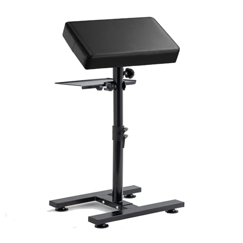 bikurpia Tattoo Armrest Stand Legrest Bracket, Tattoo Arm Rest with Non-Slip Base, Height Adjustable, Tiltable, Thickened Black Leather Cushion with Tattoo Supplies Storage Panel