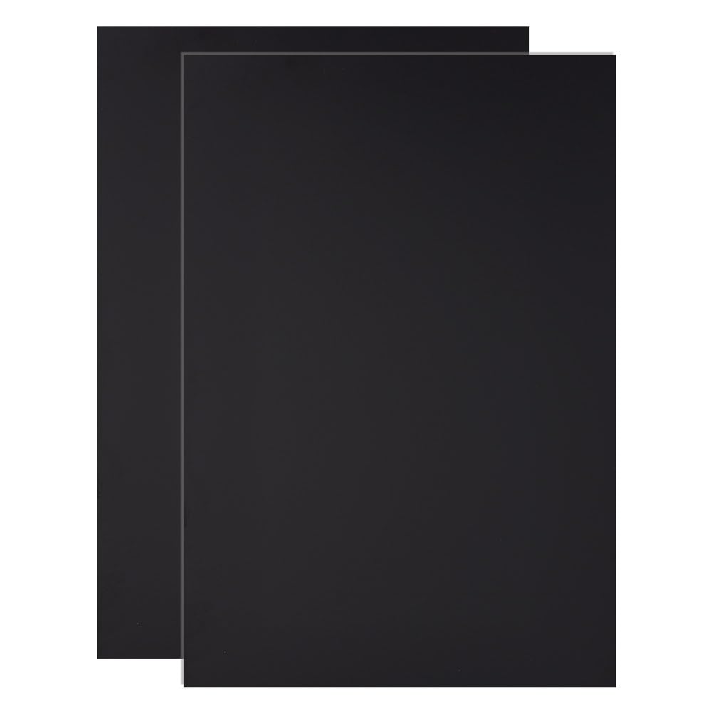 OLYCRAFT 2pcs ABS Plastic Sheet 1/8 inch Thick 8.3 x 11.8 Inch Black Rigid Moldable Panel Big Black Plastic Sheet Thermoform Board Two-Sided Heat