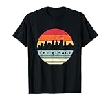Cadeau souvenir parfait de The Alsace, France, d'allure rétro qui représente la ligne d'horizon de The Alsace. Cadeau d'adieu parfait pour un habitant de The Alsace, France. Superbe illustration des monuments de The Alsace sous forme de silhouette.