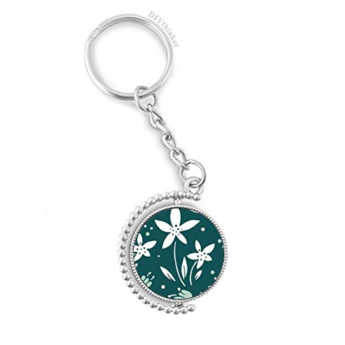 Porte-keyholder rotatif vert fleur blanche pour embellir vos clés de maison au quotidien