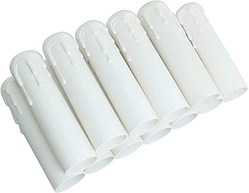 Longdex E12 Candelabra Base 12Pcs 1X4" E12 White Antique Candle Light Sockets Chandelier Covers Candelabra Sleeves #TOP3