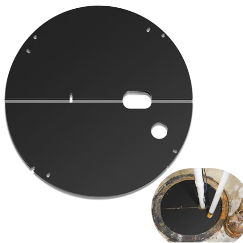 Image of 20.5 Inch Sump Pump Cover Plastic Submersible Sump Basic Cover Black Septic Tank Lid for Water Pump Basin Bucket Outdoor Well (Split)