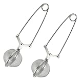 2 Stück Teezange für losen Tee aus Edelstahl Tee-Ei Sieb Kugelform Tea Infuser Siebzange Teeliebhaber 4.5x16cm