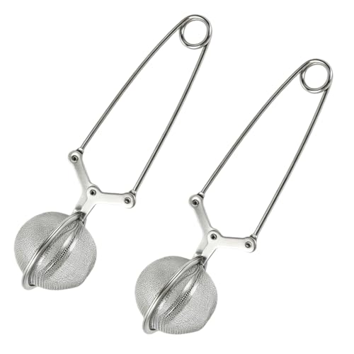 Lote 2 Infusor Té Bola Pinza Acero Inoxidable 16x4.5cm Filtro Para Té Suelto Especias Hierbas Colador Malla Fina