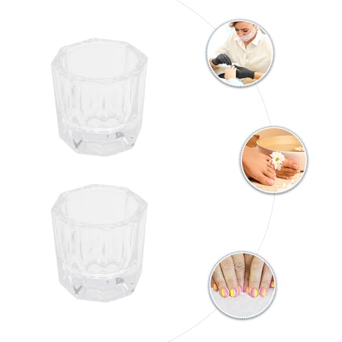 3 tazas de cristal para arte de uñas forma octágono y estrella miniatura 7