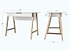 Modern Design Parma Small Desk for Bedroom, White Writing Desk 42 Inch with Drawer, by Crafts and Comfort #1