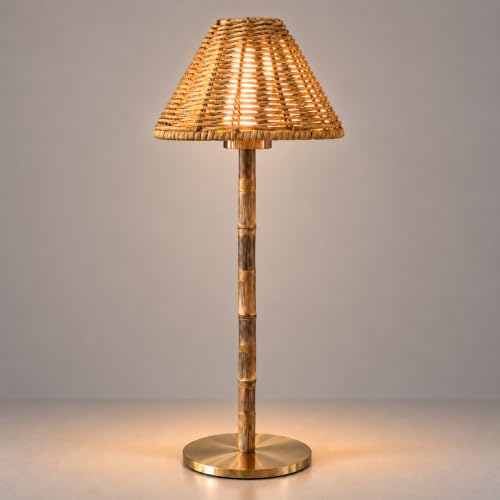 Bamboo Cordless Rattan Table Lamp