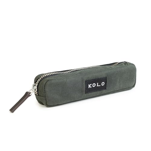 Image of Kolo Parker Mini Pen, Pencil and Marker Case, Compact and Lightweight, Waxed Canvas, Sage