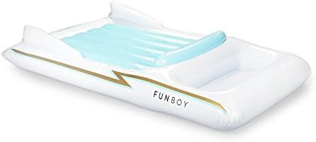 FUNBOY Retro Convertible Giant Inflatable Pool Float, White
