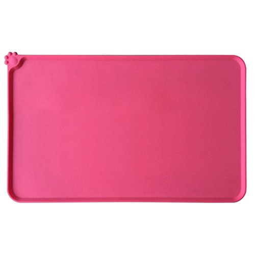 ANYIKE - Alfombrilla Impermeable de Silicona para Mascotas, 47 x 30 cm, para Comida de Mascotas, para Cachorro, Gato, Comida, Mantel Individual de fácil Lavado, Antideslizante y Flexible