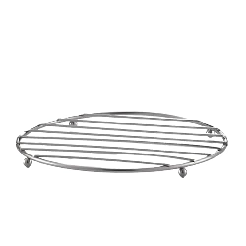 Estante para vaporera, salvamanteles de acero inoxidable, salvamanteles para platos calientes, 18,5 x 18,5 x 1,5 cm, diseño elegante, uso versátil, compacto y ligero, fácil de limpiar para platos