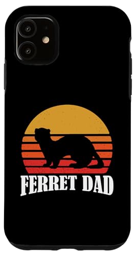 Mens Boys Cute Retro Vintage Sunset Lover of Ferret Dad �X�}�z�P�[�X iPhone 11 �p