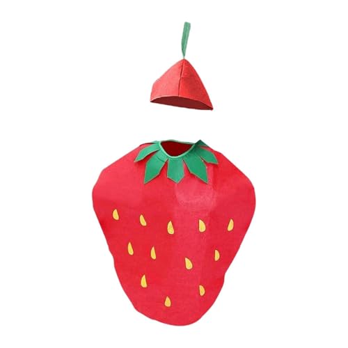 Colcolo Déguisement de Fraise pour Enfants (Filles et garçons), déguisement de Fruit Confortable et Original (Style B)