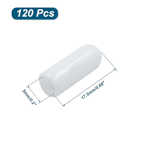 Image of 120 Pcs 5mm Rubber End Caps Bolt Screw Protector, White