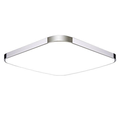 Plafoniera per Camera da Letto Lampada da soffitto Moderna e Minimalista Quadrata Illuminazione a soffitto a LED in Alluminio Acrilico per Soggiorno Bordo Argento Spesso 15W