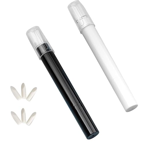 Pluma removedor de Esmalte de uñas (2 pcs), Pluma Corrector Uñas, Pluma Removedor de Esmalte de Uñas, Nail de la Nueva Belleza del Arte Pluma DIY con 6 Puntas de Repuesto
