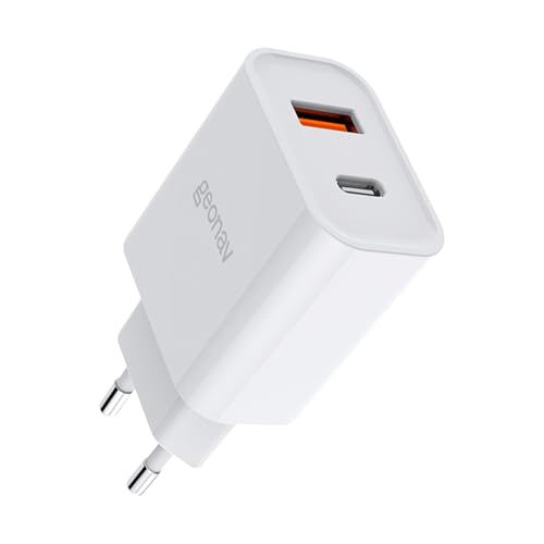 Geonav Carregador Universal Ultra Rápido Duo, 1 X USB-C Power Delivery 20W, 1 X USB Quick Charge 18W, CH20PDQC, Branco