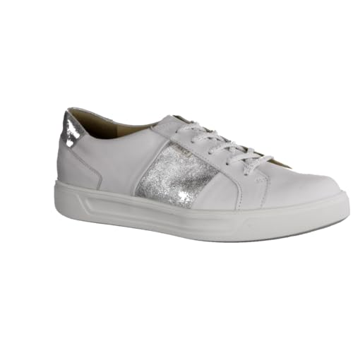 Finn Comfort Malita 2793-903094 Chaussures basses en cuir lisse Blanc avec détails argentés Semelle intérieure interchangeable Blanc, Blanc., 41 EU Large