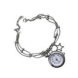Limtula 3 Orologio da tasca finto artigianale con catena a frange regolabile e chiusura moderna, eleganti gioielli ispirazione antica per braccialetto da orologio da tasca fatto a mano da donna