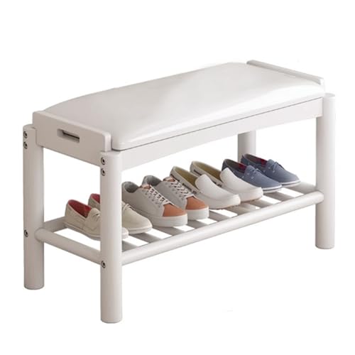 Meuble à chaussures en bois massif pour organiser un couloir étroit avec style