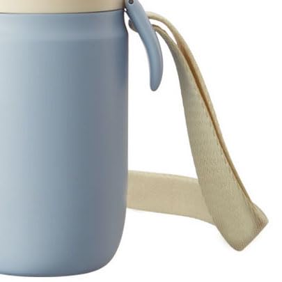 Ejoyous Edelstahl-Wasserflasche, Vakuumisolierter Becher mit Deckel und Strohhalm, Weiter Öffnung, Rutschfester, 295-g-Trinkflasche für Studenten, Pendler, Büroreisen (360 ml)