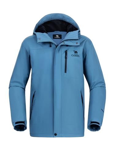 CAMEL CROWN Mens Winter Coats Waterproof Ski Snow Jacket for Men Skiing Snowboarding Warm Fleece Lining Outdoor Mountain