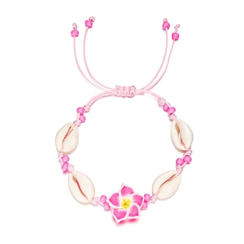 Image of Caiyao 2pcs Lovely Hawaiian Plumeria Rubra Anklet Bracelet Tropical Flower Bohemia Luau Beach Party Accessories for Women