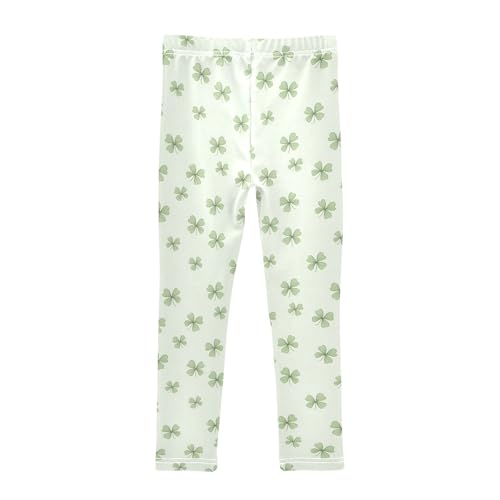 Cute Retro Clovers Girls Leggings Soft Comfortable Athletic Leggings Dancing Pants for 4-10 Years2