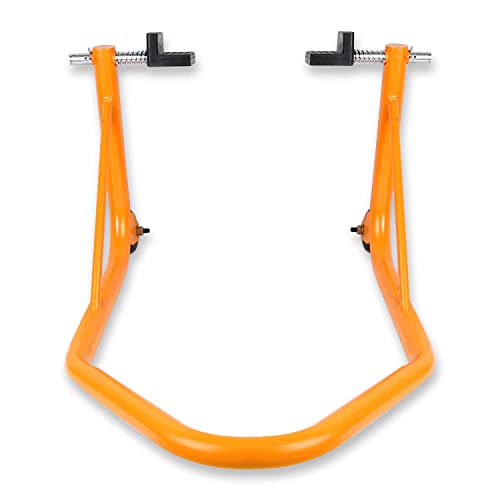 Image of Grandbiker Rear Universal Wheel Paddock Stand Extra Strong with Swing Arm Rest for Jawa Perak (Orange)