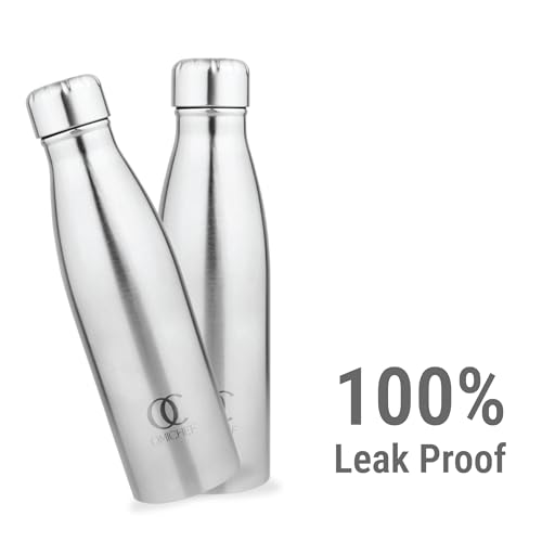 Image of Omichef Ozone Stainless Steel 1000ML Single Walled & Fridge Water Bottle Ideal For Yoga /Gym /Sports /Home /Office And BPA Free & Leak-Proof (Pack of 6)