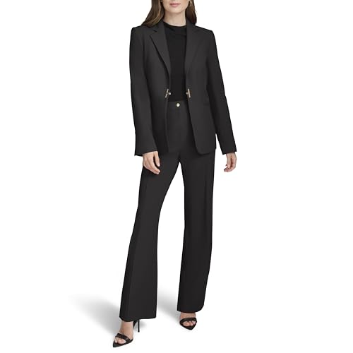 H HALSTON Women's Halston H Closure Woven Office Workwear Blazer2