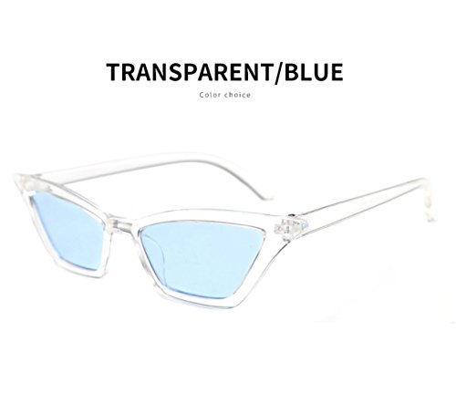 Image of W&Y YING Small Cat Eye Sunglasses for Men and Women Skinny Retro Frame Y2K Shades Trendy Fun Fashion Glasses
