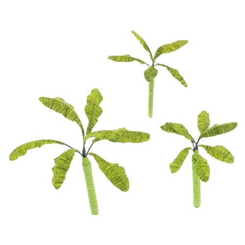 iplusmile 3pcs Banana Tree Model Mini Plant Decor Simulation Plant Model Artificial Banana Trees for Sand Table Tropical Party Decorations