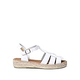 TONI PONS Alpargata estilo cangrejeras para mujer en piel - EMMA - Blanco, 38 EU