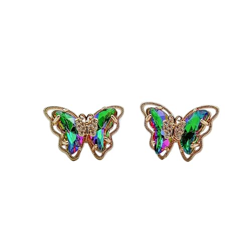 Butterfly Stud Earrings For Women, 925 Sterling Sliver Needles Safe & Hypoallergenic For Sensitive Ears, Bright Crystal Butterfly Stud Earring, Dainty Earrings For Women Girls, Butterfly Stud Earring