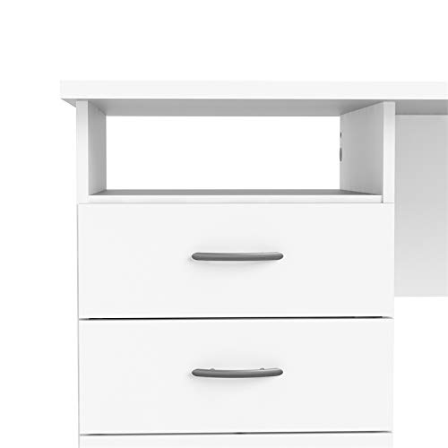 Tvilum Whitman Desk With 3 Drawers, White #TOP3