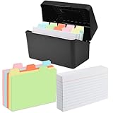 Karteikarten Box, Lernkarteibox Karteikasten für 300 Karten A7 A8, Karteikasten inkl...