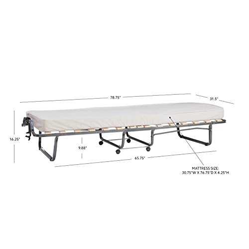 Linon Home Dcor Linon Memory Foam Luxor Folding Bed, Twin, Beige #TOP2