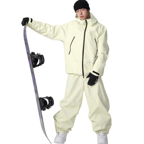 Conjunto de chaqueta de esquí y pantalones de esquí para hombre y mujer, traje de esquí de 2 piezas, traje de nieve, columna de agua, chaqueta de nieve, transpirable, tirantes resistentes al viento - imagen 3