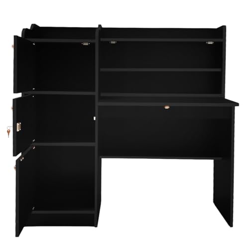 Image of Phoenix Engineered Wood Study Table with Storage (Wenge, 3-Door)