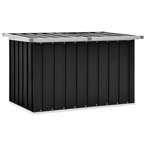 Lumanois Caja de almacenaje para jardín Gris Antracita 109x67x65 cm, Mobiliario Muebles de jardín Cajas de almacenaje para Exteriores, Antracita, 11.74kg