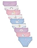 Basic Treasure 9er-Pack Unterhosen Mädchen, Bequemer Oeko-TEX Baumwolle, Unterwäsche für Mädchen, Pantys Mädchen (DE/NL/SE/PL, Numerisch, 98, 104, Regular, Einhörner/Herzen)